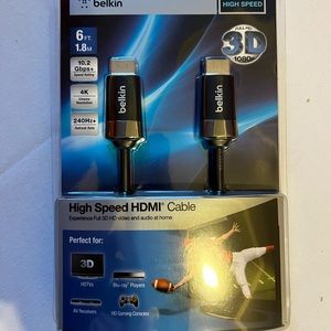 Belkin HDTV High-Speed HDMI Cable with Ethernet, 4K / Ultra HD Compatible 6ft.